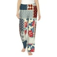 thumbnail image 2 of Picia Patchwork In Country Style Womens Soft Woven Cotton Elastic Waistband Sleep Pajama Pant Lounge Sleep Pant With Pockets And Drawstring-Small, 2 of 9