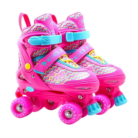 

BESTHUA Kids Roller Skates - Roller Boots | Girls Skates Adjustable Printed Kids Quad Roller Skates Colorful 4 Wheel Skates Roller Skates For Girls And Boys