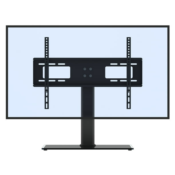 Universal Tv Stand Table Top Tv Stand For 32 55 Inch Lcd Led Tvs Height Adjustable Tv Base Stand With Tempered Glass Base Wire Management Vesa 0x0mm Walmart Com
