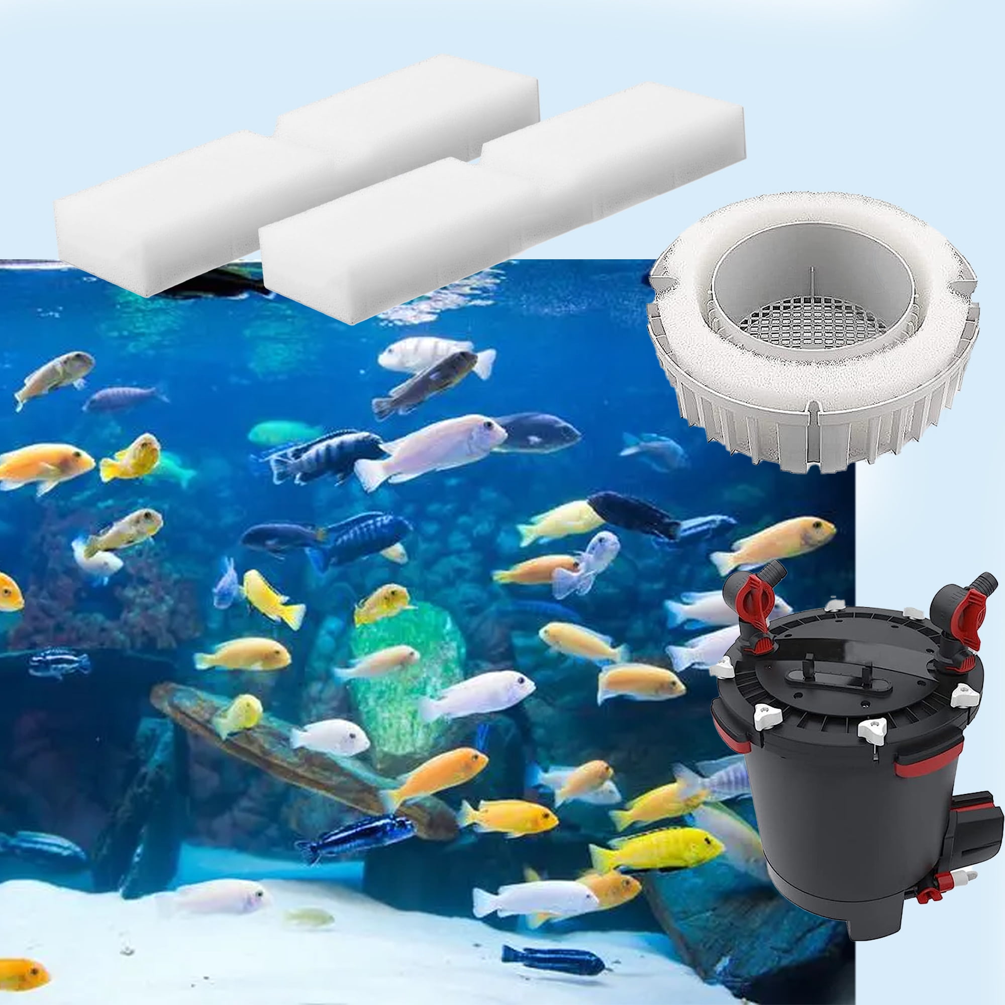 TropicAqua Replacement Aquarium Bio Sponge Foam Insert Filter Pad Suitable for FX4 FX5 FX6 (Pack of 6)