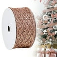 thumbnail image 2 of 1Roll 2.5 Inch Glitter Diamond Mesh Wired Ribbon for Christmas Tree Gift Wrapping Crafts Bows Wreaths Garland Tree Topper Holiday Decor 10 Yards, 2 of 9