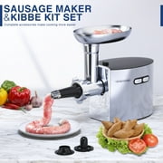 CHEFFANO Meat Grinder, 2600W Max, 304Stainless Steel Meat Grinder Electric, ETL Approved Heavy Duty Meat Mincer Machine with 2 Blades, 3 Plates, Sausage Stuffer Tube & Kubbe Kit for Home Kitchen Use