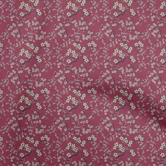 oneOone Cotton Jersey Dark Magenta Fabric Floral Ditsy Sewing Craft Projects Fabric Prints By Yard 58 Inch Wide
