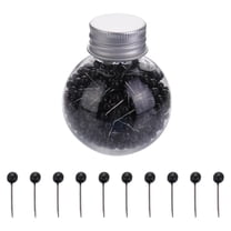 600 Pcs/Set Sewing Pins Map Tacks Push Pins Small Size Colourful Pins Round Head Pins Straight Pins Quilting Pins for Decorating,Topboutique Dressmaking and Sewing Project (Black, 0.16 in/4 mm)