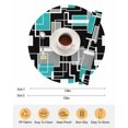 thumbnail image 6 of 13 Inch Round Placemats Set of 6, Teal Blue Black Geometric Non Slip Heat Insulation PP Table Mats, Modern Abstract Art Block Washable Place Mats for Kitchen Dining Party Table Decor, 6 of 7