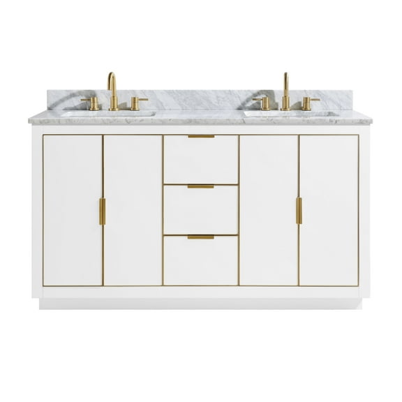 Avanity Austen-Vs61-G-C Austen 60" Free Standing Double Basin Vanity Set - White