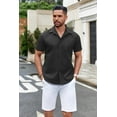 thumbnail image 7 of COOFANDY Mens Dress Shirts Short Sleeve Casual Button Down Shirts Summer Untucked Business Shirts, 7 of 7