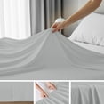 thumbnail image 6 of Purity Home 3-Piece 100% Cotton Percale Bedsheet Set, Twin Light Gray – 400 Thread Count, Cool & Crisp, Breathable, Deep Pocket, 6 of 14