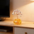 thumbnail image 4 of Small Citrine Crystal Tree, Ngxiha Natural Crystal Healing Stones Tree Ornament Desktop Wealth Attracting Bonsai with Gold Base Gemstone Money Trees Feng Shui Good Luck Home Desk Decor, 4 of 7