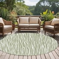 thumbnail image 4 of Round Area Rug 8 Ft, Green Waves Stripes Washable Non-Slip Circle Carpet for Living Room/Bedroom, Vintage Minimalist Lines Texture Collection Low-Profile Large Area Rugs for Indoor, 4 of 8