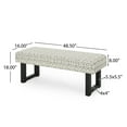 thumbnail image 3 of GDF Studio Buncombe Boho Fabric Upholstered Bench, Black Print and Black, 3 of 7