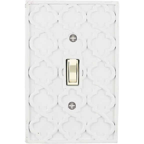 Meriville Moroccan 1 Toggle Wallplate, Single Switch Electrical Cover Plate, Off White