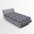 thumbnail image 2 of Ambesonne Butterfly Fitted Sheet, Monarchs Exotic Leafy Art, Twin XL Size, Dark Grey and Sea Blue, 2 of 5