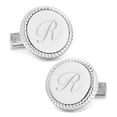 thumbnail image 4 of Sterling Silver Rope Border Engravable Round Cufflinks, 4 of 5