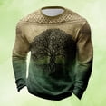 thumbnail image 2 of Mens T Shirts Saint Patrick'S Day Print Texture Long Sleeve Plus Size Mens Clothing,Army Green,XL, 2 of 3