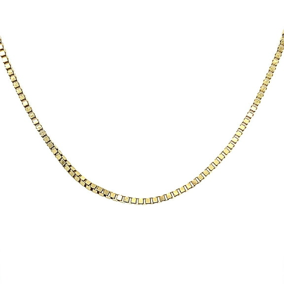 14K Box 2mm Italian Yellow Gold Unisex Adult Chain (2, 24")
