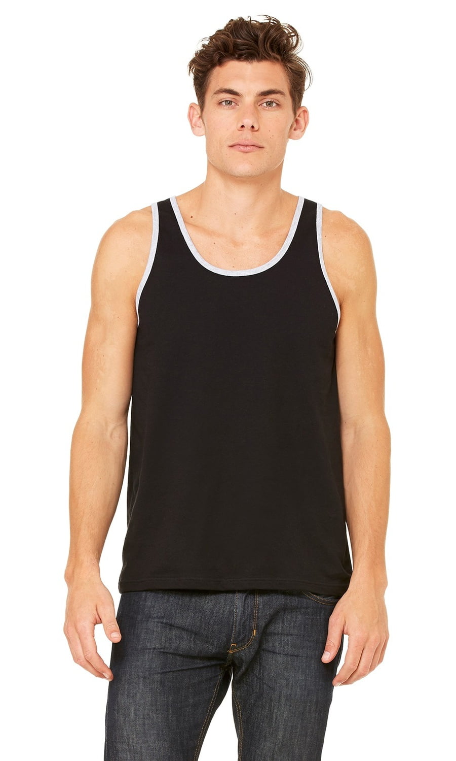 BELLA+CANVAS - The Bella + Canvas Unisex Jersey Tank Top - BLACK/ ATH HTHR - XS - Walmart.com 