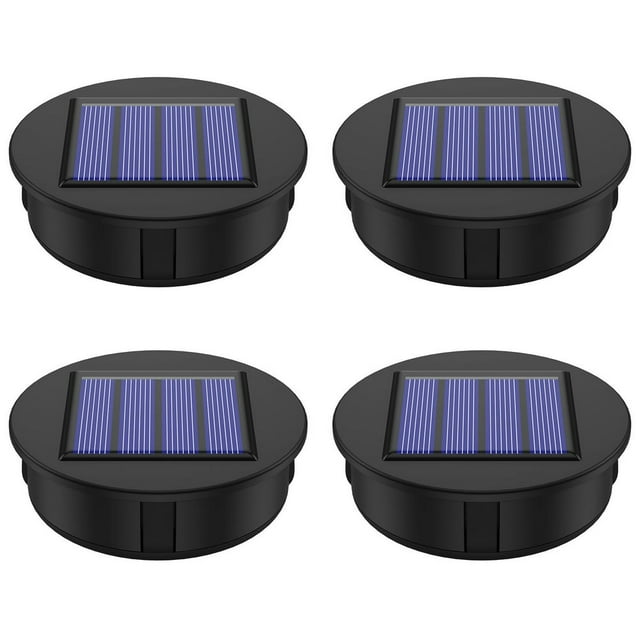 4Pcs Solar Light Replacement Top 1.2V IP65 Waterproof LED Solar Panel Lantern Lid Light Durable Outdoor Solar Top Replacement Parts for Patio