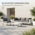 thumbnail image 3 of LAZZO 5-Piece Patio Conversation Set, All-Weather Wicker Outdoor Furniture Set with 4 Chairs and 1 Ottoman, Gray, 3 of 9