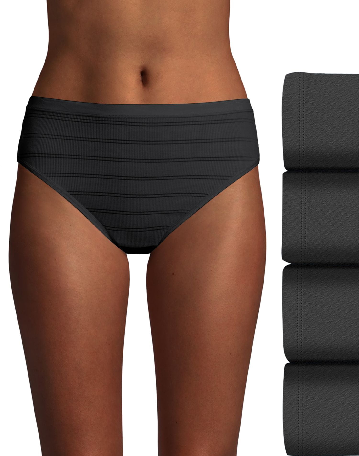 Hanes Ultimate® Women's Comfort Flex Fit® Hi-Cut 4-Pack Black