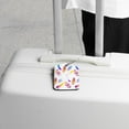 thumbnail image 5 of Square 2Pack PU Leather Bohemia Boho Feather Hippie Cruise Luggage Tag with Privacy Cover and Stainless Steel Ring - Suitable for Travel Handbags Backpacks Luggage Tags, 5 of 6