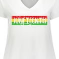 thumbnail image 4 of Inktastic Juneteenth Banner in Red Yellow and Green Women's Plus Size V-Neck T-Shirt, 4 of 5