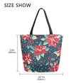 thumbnail image 5 of FORMRS Womens Canvas Tote Bag with Zipper Inner Pocket Shoulder Handbag, Christmas Themed Leaves, 5 of 7