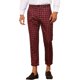 thumbnail image 1 of Pantalones de vestir de cuadros INSPIRE CHIC para hombre, corte ajustado, estilo houndstooth, recortados, 32 rojo, 1 of 5