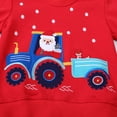 thumbnail image 5 of HILEELANG Toddler Boy Sweatshirts Red Christmas Cotton Casual Crewneck Santa Claus Applique Pullover Tops Sweater Shirts 2T, 5 of 5