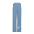 thumbnail image 4 of HomeGardon Linen Pants Women Pants for Women,Fashion Women Summer Casual Loose Cotton and Linen Pocket Print Trousers Pants,S-XXXL, 4 of 4