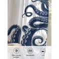 thumbnail image 6 of Sheer Curtains 108 Inches Long, Navy Blue Octopus Semi Sheer Curtains Light Filtering Window Treatment, Coastal Ocean Animals Nautical Privacy Voile Drapes for Living Room Bedroom 52x108 Inch, 6 of 7
