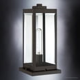 thumbnail image 4 of Luxury Modern Farmhouse Outdoor Post Light, 16.00''H x 7.50''W, with Industrial Style Elements, Minimalist Design, Estate Bronze Finish and Clear Beveled Glass, UQL1355, 4 of 7
