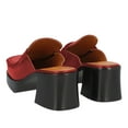thumbnail image 3 of YDN Women's Retro Platform Slip On Mules Square Toe Low Chunky Heels Clogs Platform Loafers Slippers Shopping Dress Shoes Size 7.5 Red, 3 of 4