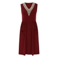 thumbnail image 5 of Atogsazn Women's Casual Summer Tank Dress Beach Vacation Sleeveless V-Neck Loose Dress With Pockets Midi Dresses for Women Wine L on Clearance, 5 of 6