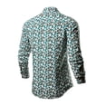 thumbnail image 4 of Leesechin Mens Floral Print Dress Shirt Flower Pattern Slim Fit Long Sleeve Button Down Shirts M-2XL, 4 of 7