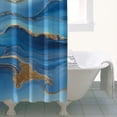 thumbnail image 4 of Blue Marble Gold Wave Pattern Shower Curtain 36"x72" ,Bathroom Decorative Shower Curtains Set with 12 Hooks,Modern Waterproof Washable Shower Curtain, 4 of 6