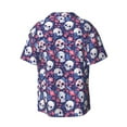 thumbnail image 2 of Fotbe Skull cartoon flower print Short Sleeve Button Down Shirts for Men Casual Summer Beach Wrinkle Free Shirt-X-Large, 2 of 7