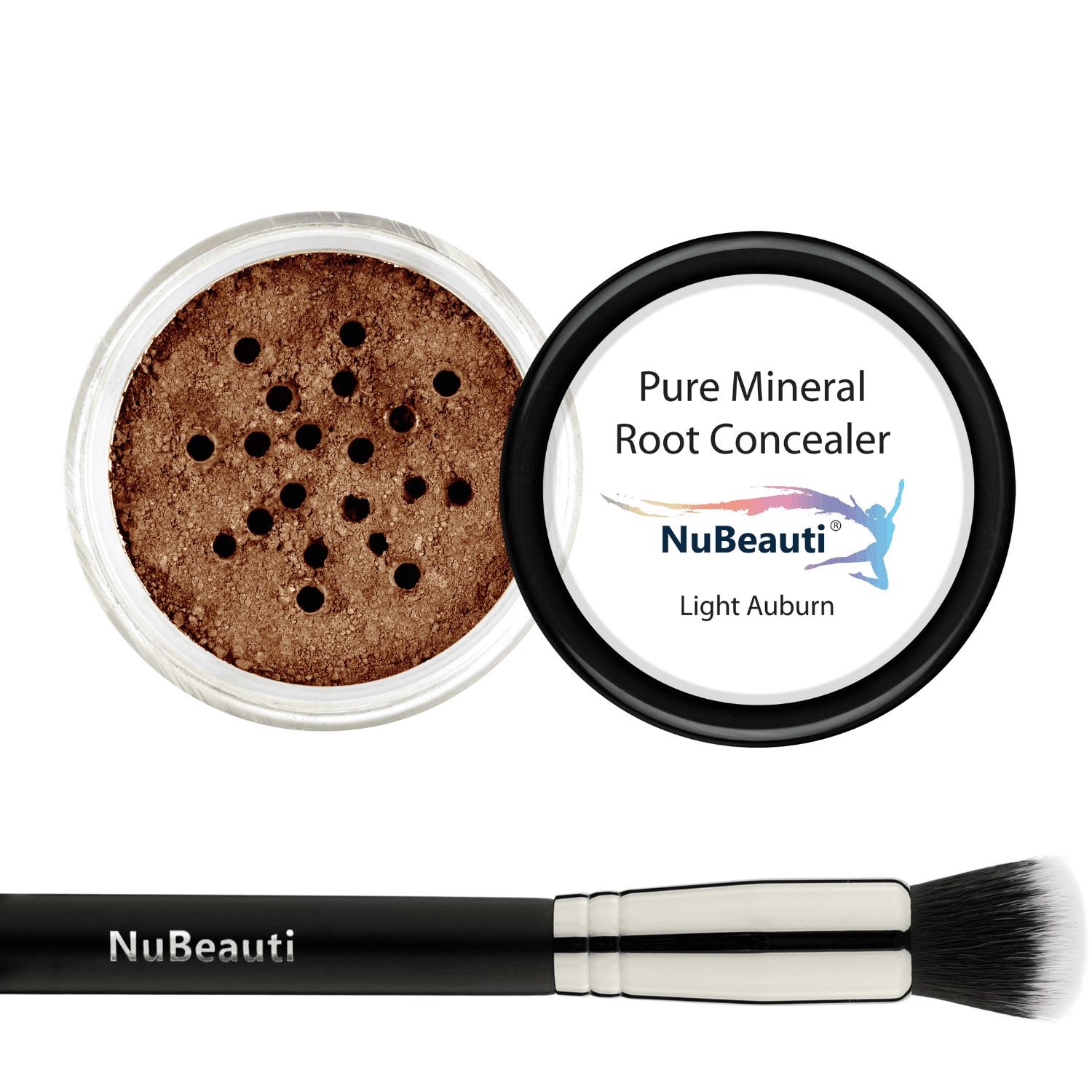 Root Concealer Touch Up Powder | All-Natural Crushed Minerals With Brush | Fast and Easy Total Gray Hair Cover up For Black | Brown | Auburn and Blonde Hair .30 ounce (Light Auburn)