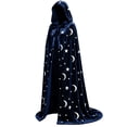 thumbnail image 4 of HuangHuanChen Womens Hooded Cape Darkness Renaissance Halloween Medieval Cloak with Cuffs for Witches Hobbit Goth Ren Fair Elf Cape XS, 4 of 5