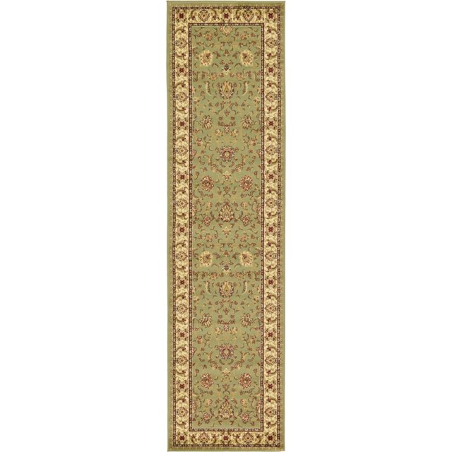 Unique Loom Voyage Collection Traditional Oriental Classic Intricate Design Area Rug, 2' 7 x 10' 0 Runner, Green/Ivory