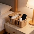 Handwoven Rattan Cable Management Box, Handwoven Faux Rattan Open Slots ...