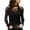 A-Black45, variant on Women's Tshirts U-neck Long Sheer Lace Sleeve Slim Fit Elastic Casual Daily Stylish Elegant Streetwear Top