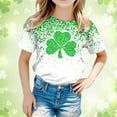 thumbnail image 2 of Toddler Girl Shirt Shamrock Four Leaf Clover Short Sleeve Everyday St Patricks Day Sports T-Shirt Kids Summer Clothing 3-4 Years, 2 of 4