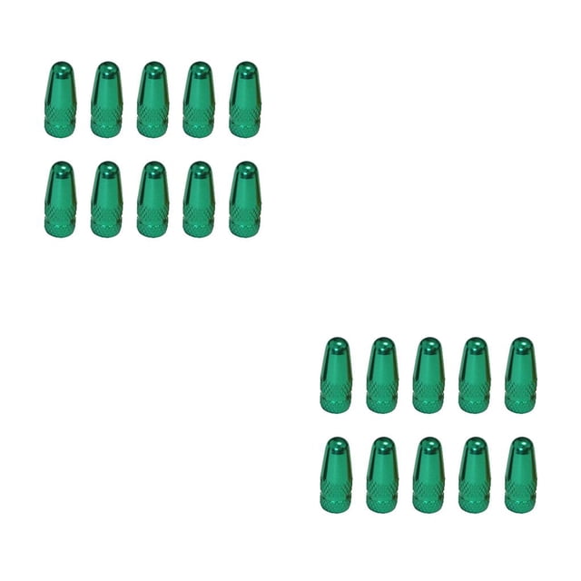 Wisewang 10 Pieces Bike Tire Caps Tyre Accessory Dustproof Cover Parts Valve Shell Solid Color Rim Stem Covers for Replacement Green 2Set