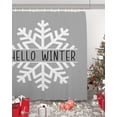 thumbnail image 5 of Hello Winter Shower Curtain, 36" x 72", Snowflake Grey Waterproof Bathroom Curtain Washable Shower Curtain Set with 12 Hooks, 5 of 6