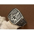 thumbnail image 2 of Masonic Rings Freemason Ring for sale. Steel Pinstripe - Square and Compass, 2 of 3