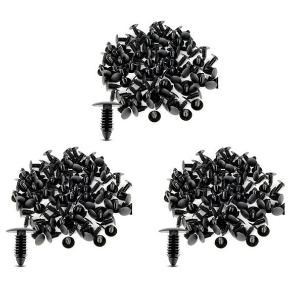 300X Plastic Bumper Fastener Rivet Clips Automotive Furniture Assembly Expansion Screws Kit Auto Body Clips Black