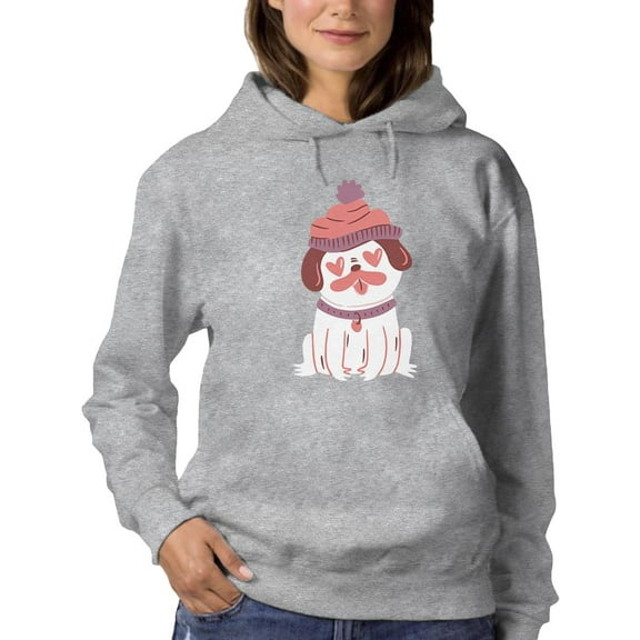 Lovely Pug Hoodie Women -Smartprints Designs, Female 5X-Large