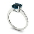 thumbnail image 2 of Solitaire with Accents Engagement Ring for Women - 2.7ct Natural London Blue Topaz in 14K White Gold Promise Ring, 2 of 6