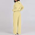 thumbnail image 5 of ZsaeSM Women 2 Piece Casual Tracksuit Sets Half Zip Lapel Sweatshirt & Drawstring Wide Leg Pants Comfy Lounge Outfit Set Complexion L, 5 of 7